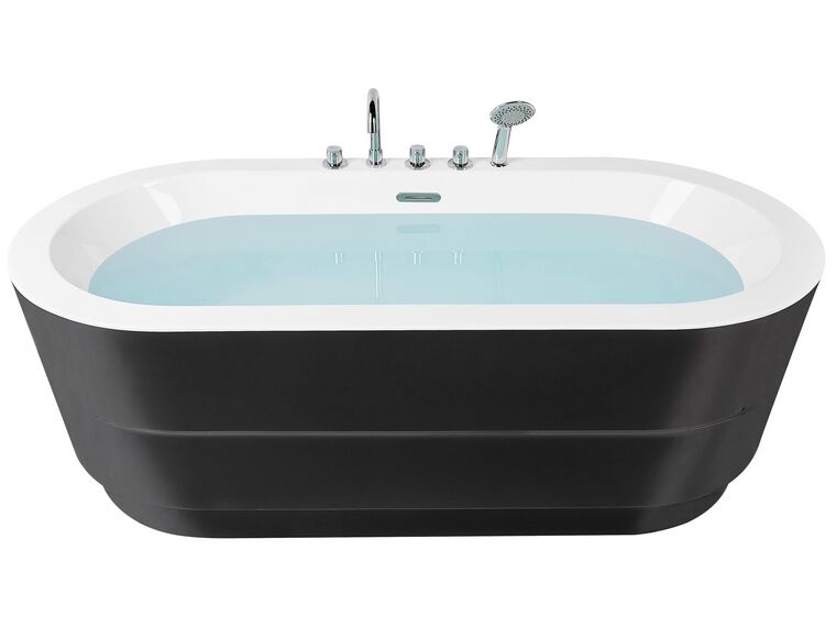 Freestanding Bath with Fixtures 1700 x 800 mm Black EMPRESA _811216