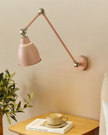 Long Arm Wall Light Pastel Pink MISSISSIPPI