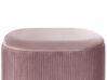 Tamborete com arrumação em veludo rosa RICHLAND_823938