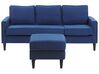3-Sitzer Sofa mit Ottomane dunkelblau AVESTA_768377