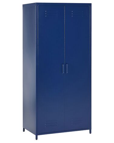 2 Door Metal Storage Cabinet Navy Blue VARNA