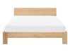 Cama de casal em madeira clara 140 x 200 cm ROYAN_754741