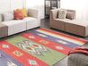 Kelim Teppich Baumwolle mehrfarbig 200 x 300 cm geometrisches Muster Kurzflor KAMARIS_870006
