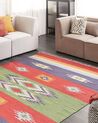 Kelim Teppich Baumwolle mehrfarbig 200 x 300 cm geometrisches Muster Kurzflor KAMARIS_870006