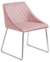 Sada 2 růžových sametových židlí do jídelny ARCATA_808605