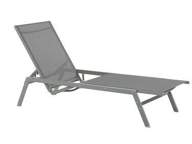 Chaise longue en acier et textile gris VERNAZZA