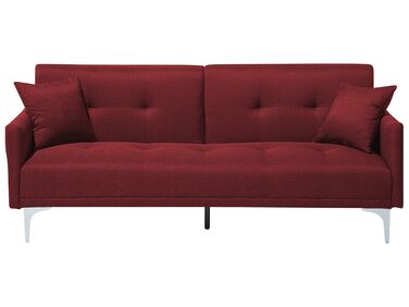 Fabric Sofa Bed Dark Red LUCAN