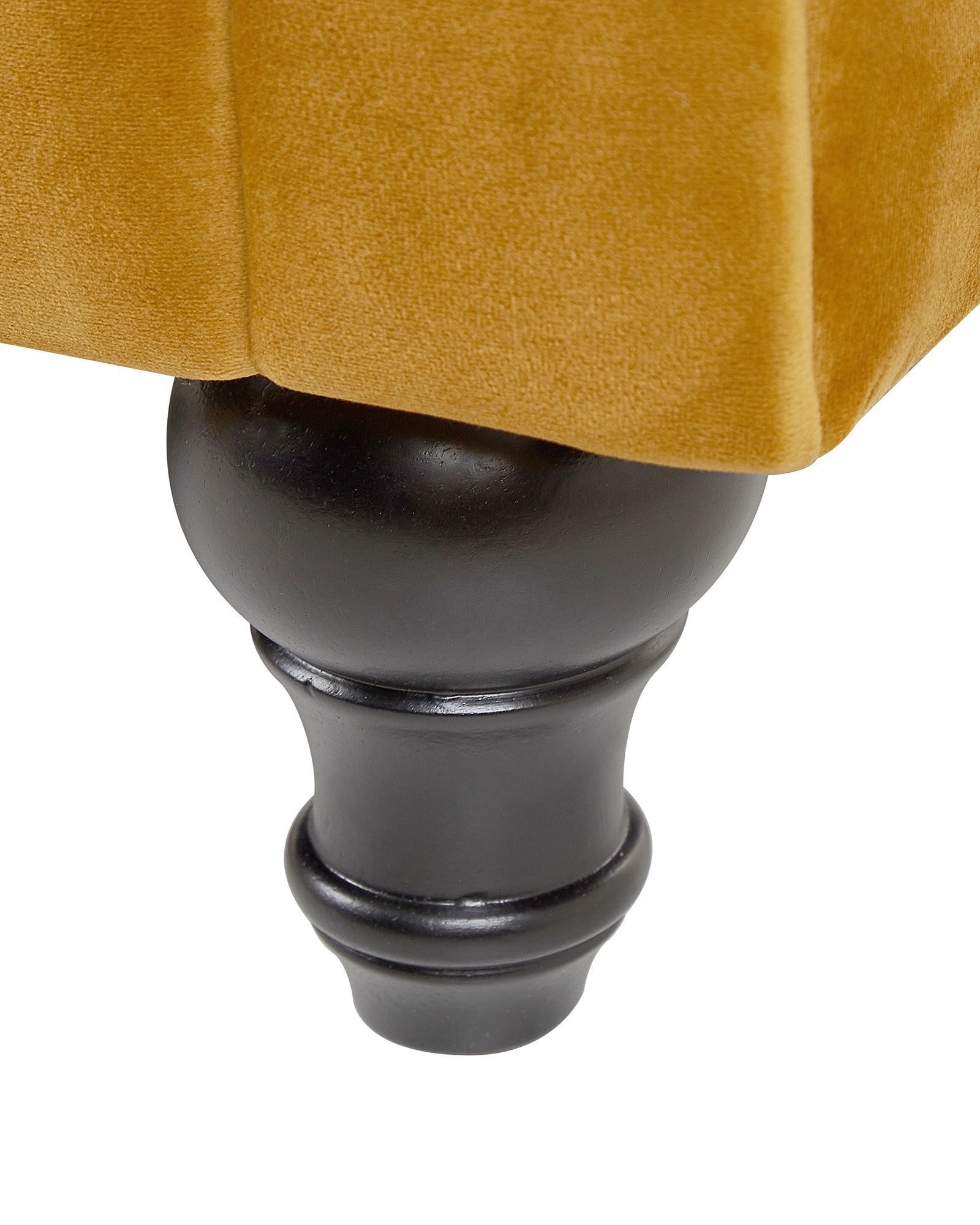 Fotel welurowy żółty CHESTERFIELD