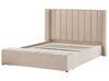 Velvet EU King Size Bed with Storage Bench Beige NOYERS_834518