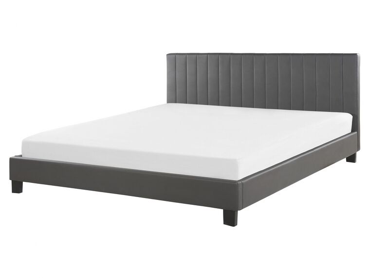  Faux Leather EU King Size Bed Grey POITIERS_793270