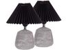 Set of 2 Ceramic Table Lamps Black ZEYI_898139