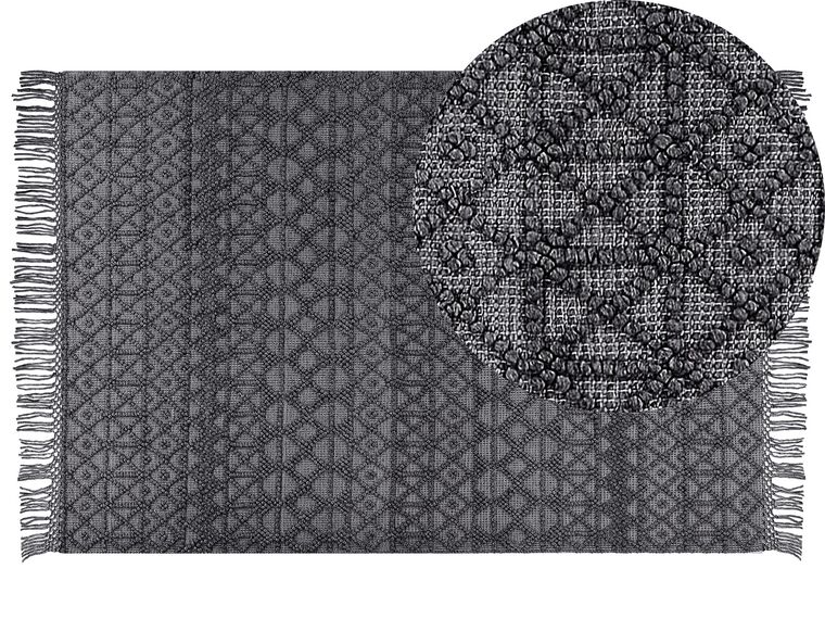 Alfombra de lana negra 200 x 300 cm ALUCRA_856227