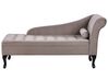Chaise longue de terciopelo gris pardo derecho con almacenaje PESSAC_881729