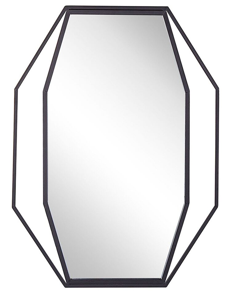 Stalowe ośmiokątne lustro ścienne 60 x 80 cm szare NIRE _747485