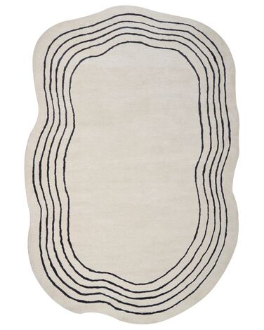 Teppich Viskose beige / schwarz 200 x 300 cm RAMZAN