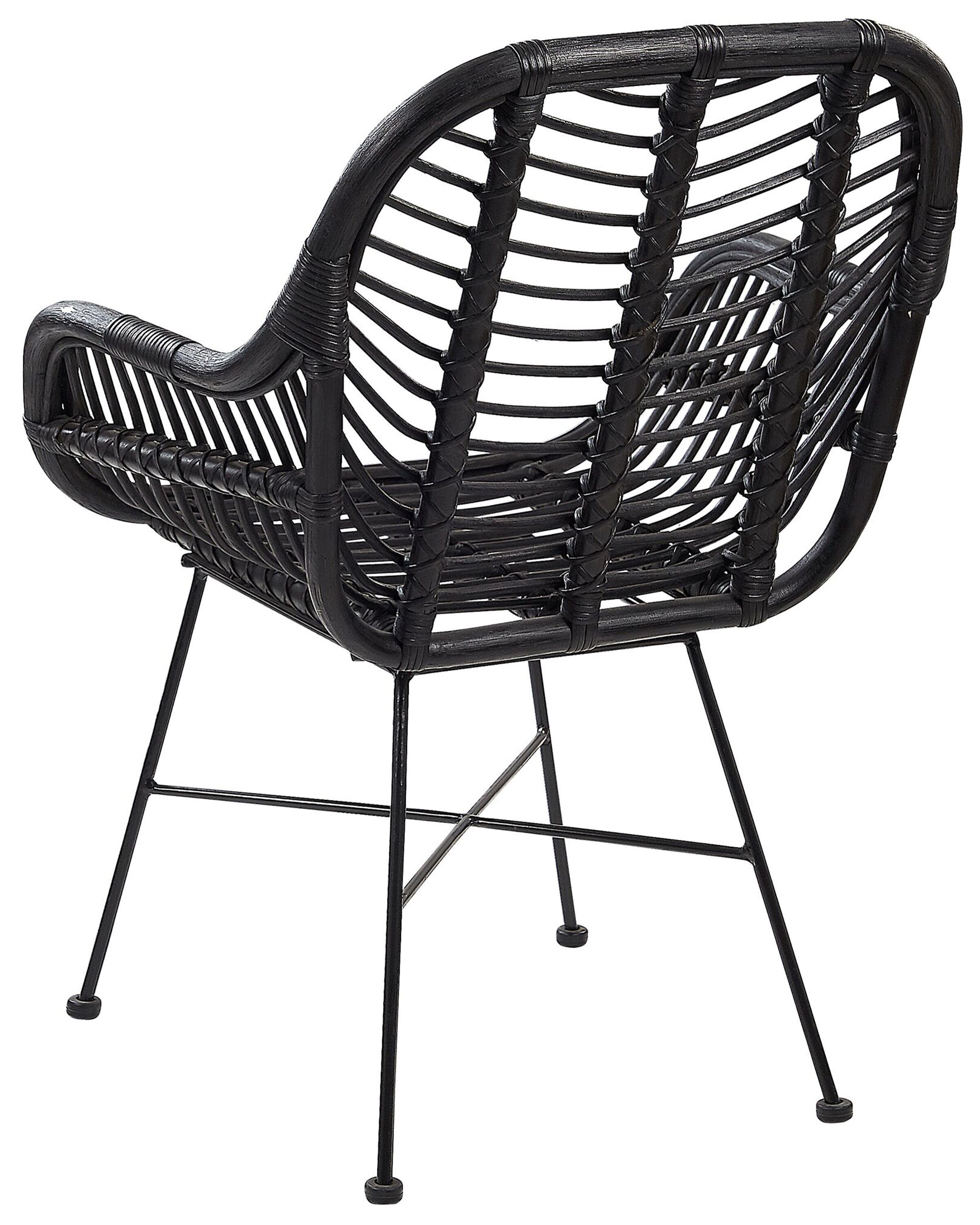 Rattan Accent Chair Black CANORA | Beliani.co.uk