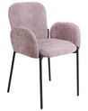 Conjunto de 2 cadeiras de jantar em tecido rosa ALBEE_908175