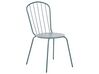 Zestaw ogrodowy metalowy stół i 4 krzesła jasnoniebieski CALVI z parasolem (16 opcji do wyboru)_863938