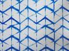 Lot de 2 chiliennes en bois clair et tissu motif zigzag bleu / blanc ANZIO_800497