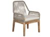 Set de jardin avec 4 chaises et table ronde en fibre-ciment gris et beige OLBIA_816564