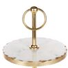3-Tiered Marble Cake Stand White and Gold IPATI_910640