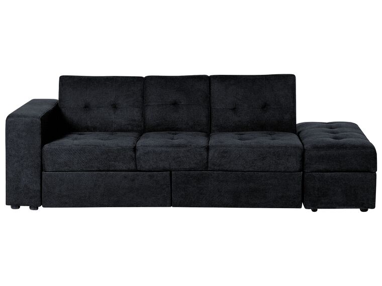 Canapé-lit modulable avec pouf noir FALSTER_878866
