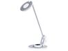 LED bordslampa i metall med USB-ingång silver och vit CORVUS_854192
