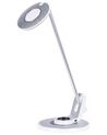 Lampe à poser en métal blanc et argenté à LED et port USB CORVUS_854192