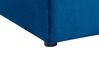 Łóżko welurowe z ławką 160 x 200 cm niebieskie NOYERS_834703