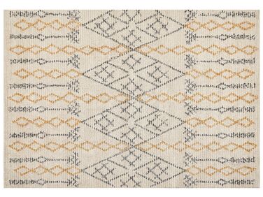 Teppich Baumwolle beige / gelb 160 x 230 cm geometrisches Muster KADAPA