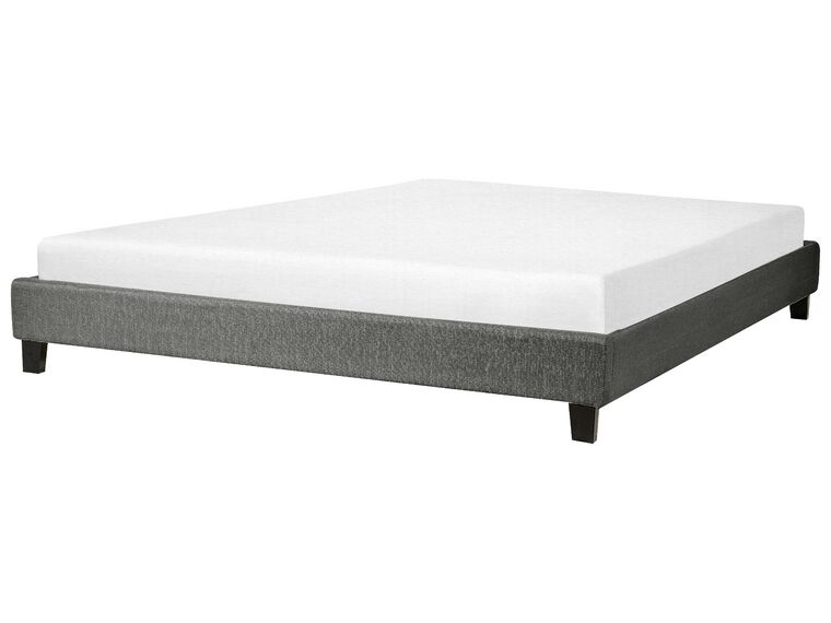 Fabric EU Super King Size Bed Grey ROANNE_724132