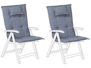 Set of 2 Outdoor Seat/Back Cushions Blue TOSCANA/JAVA