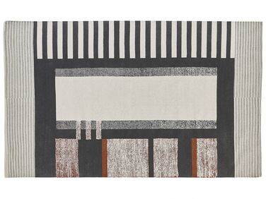 Teppich Baumwolle mehrfarbig 140 x 200 cm abstraktes Muster Kurzflor KAKINADA