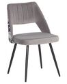 Conjunto de 2 sillas de comedor de terciopelo gris claro/negro ANSLEY_774212