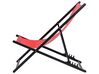 Folding Deck Chair Red and Black LOCRI II_857234