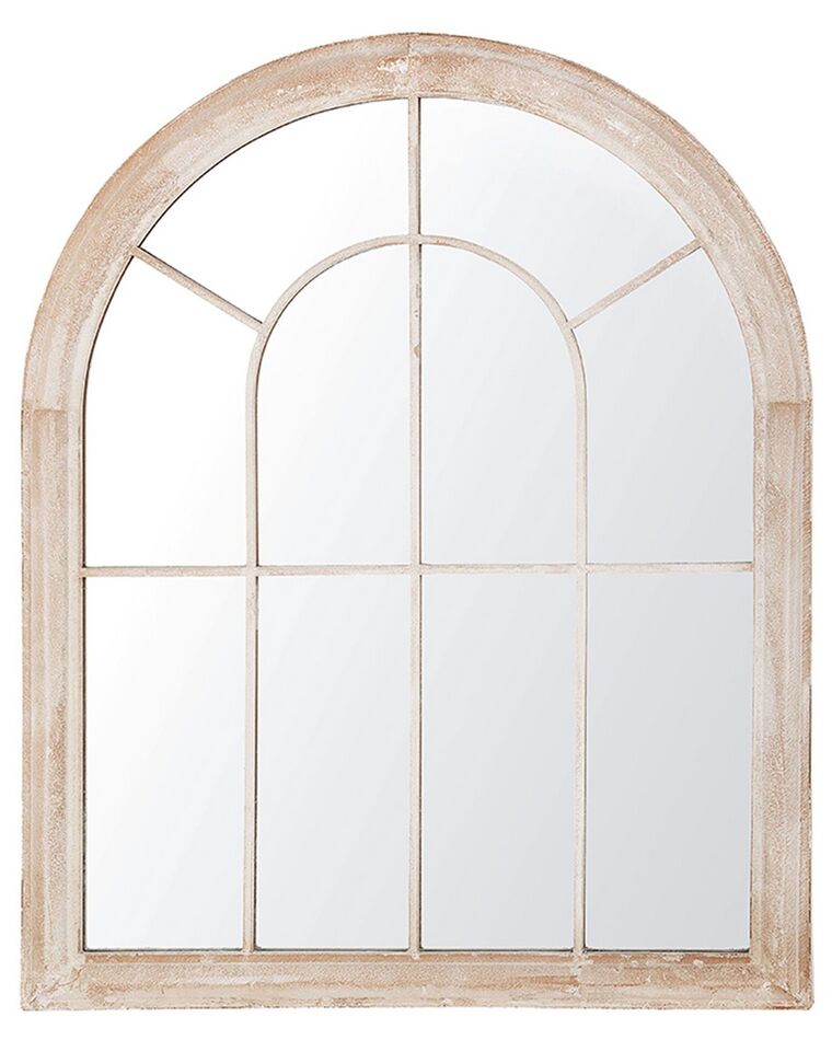 Metal Window Wall Mirror 69 x 88 cm Beige EMBRY_748069