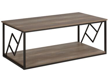 Mesa de centro madera oscura/negro 120 x 60 cm FORRES