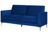 3 Seater Velvet Sofa Navy Blue FENES_730326