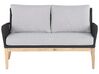 4 Seater Acacia Wood Garden Sofa Set Grey and Black MERANO II_772233