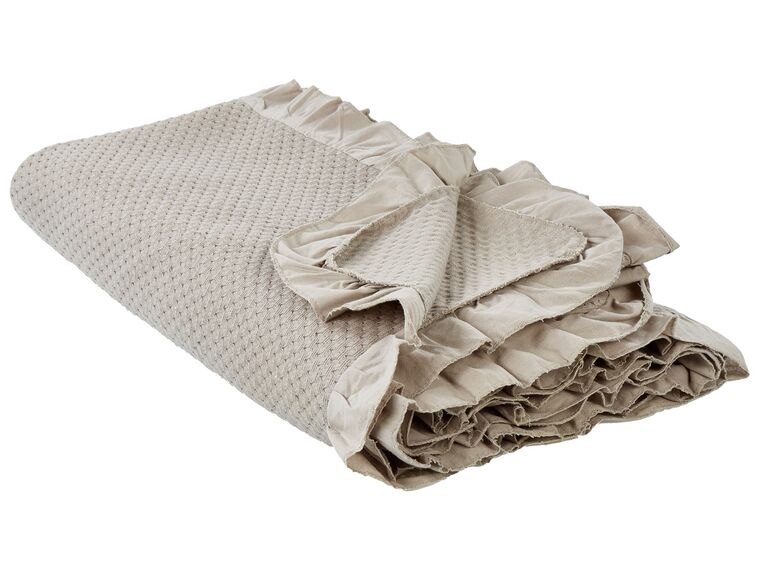 Cotton Bedspread 220 x 240 cm Taupe HATTON _915455