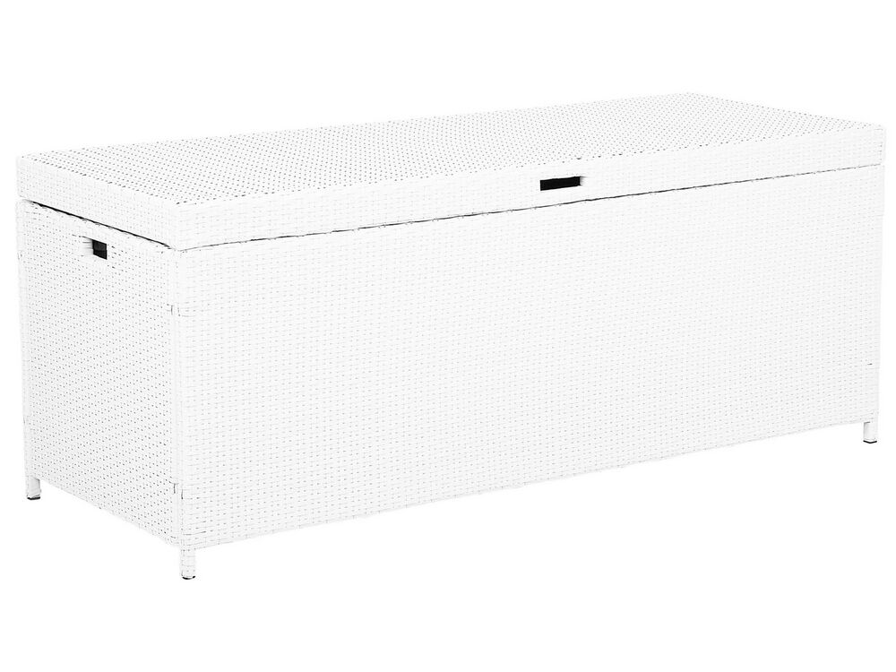 Caja para jardín en ratán blanco 158x63 cm MODENA | Beliani.es