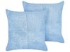 Set of 2 Corduroy Cushions 43 x 43 cm Blue MILLET_854655