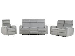 6-istuttava sohvaryhmä sametti säädettävä vaaleanharmaa VERDAL