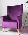 Velvet Wingback Chair Purple ONEIDA_710520