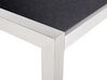 Gartenmöbel Set Granit schwarz poliert 180 x 90 cm 6-Sitzer Stühle Textilbespannung GROSSETO_462690