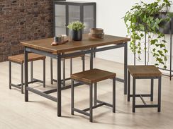 4-istuttava ruokailuryhmä tumma puu/musta ARLINGTON