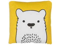Lasten tyyny karhu 45 x 45 cm keltainen WARANASI