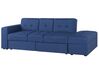 Sofá-cama de 3 lugares com repousa-pés  em tecido azul marinho  FALSTER_751471
