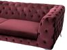 3 Seater Velvet Fabric Sofa Dark Red SOTRA_727305