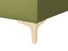 Canapé d'angle 4 places côté gauche en velours vert avec ottoman ABERDEEN_882354
